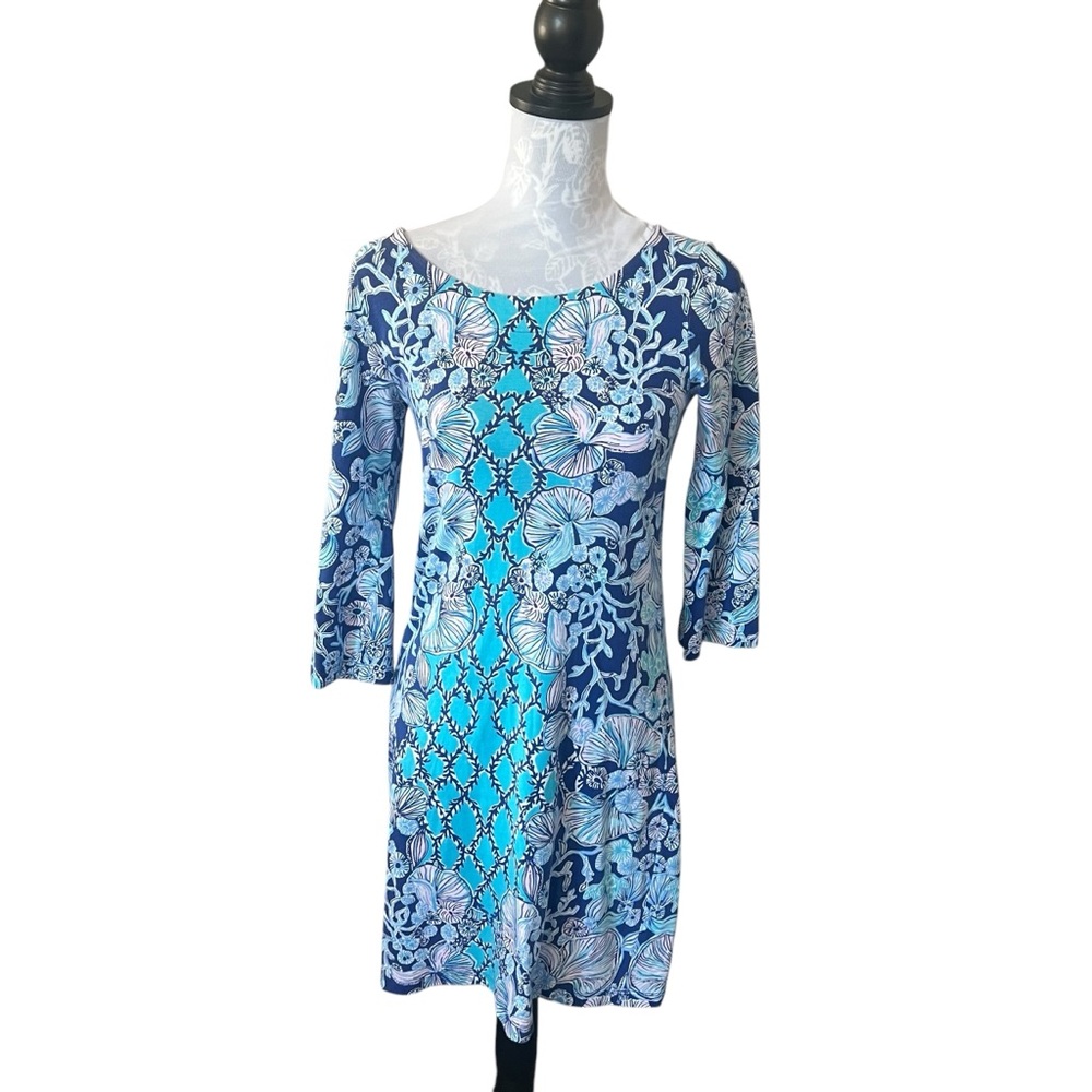 Lilly Pulitzer Lapis Vibrant Floral Patterned Dress Small